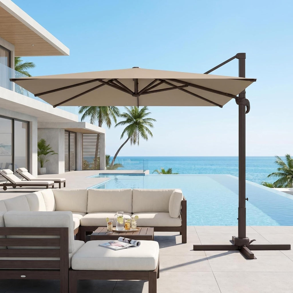 10' X 10' Cantilever Patio Umbrella with Double Top Vent