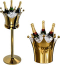 Crown Ice Champagne Bucket with Stand, Large Standing Ice Buckets