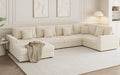 146" Modular Sectional Sofa, 6-Piece U-Shaped Couch with Ottoman