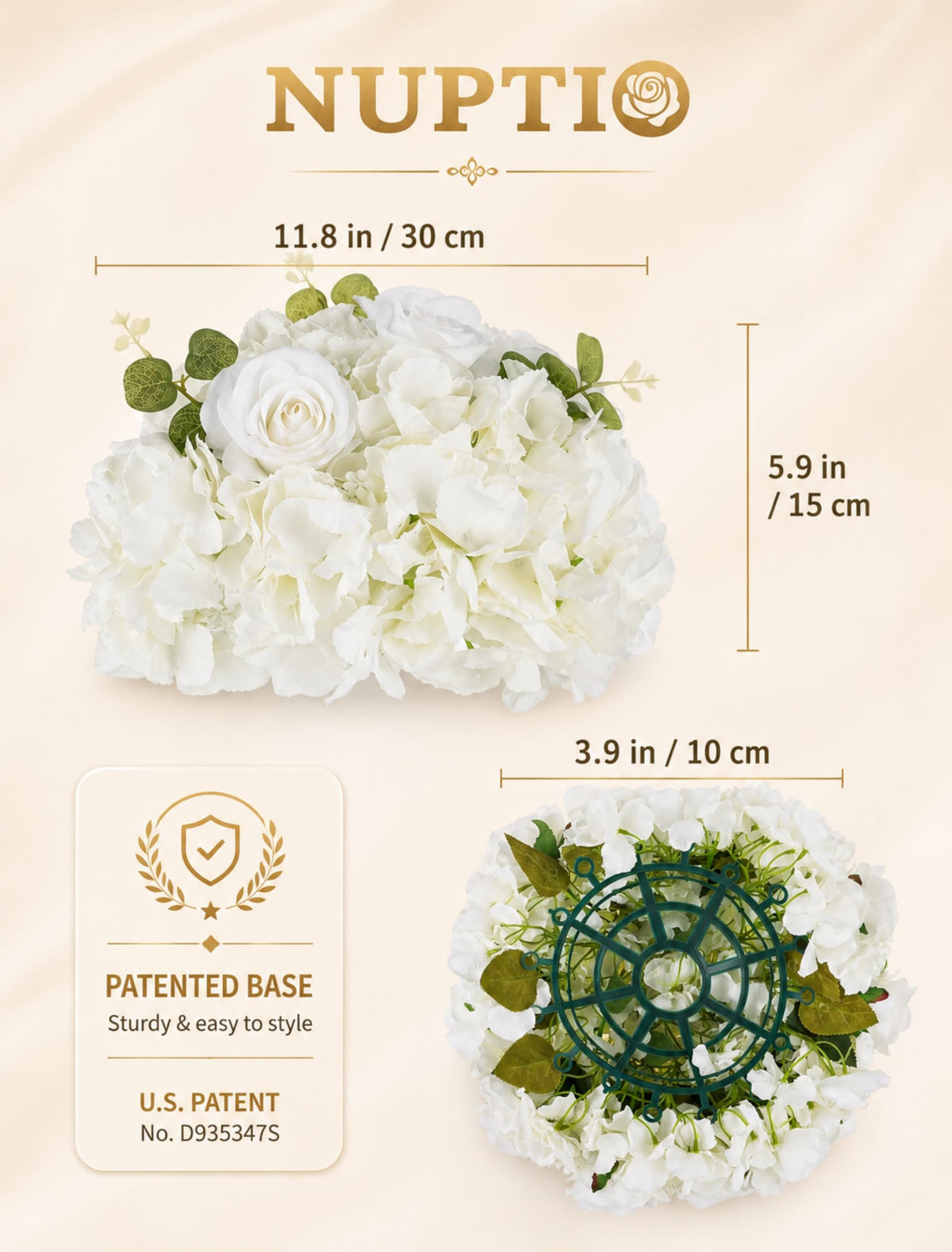Flower Balls for Centerpieces Wedding: 10 Pcs 11.8 inch Diameter Artificial Flower Ball Arrangement Bouquet