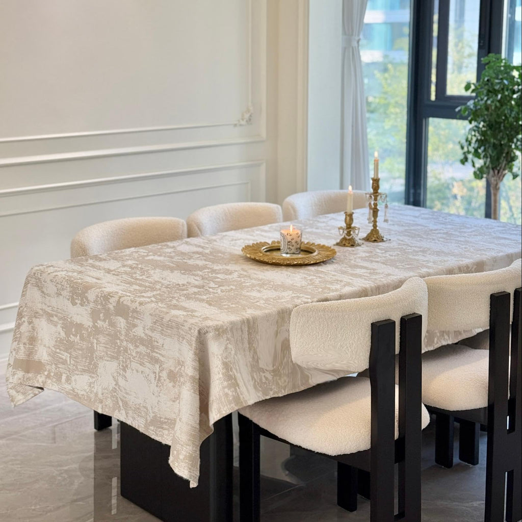 Rectangle Beige Tablecloth 60 x 84 Inch