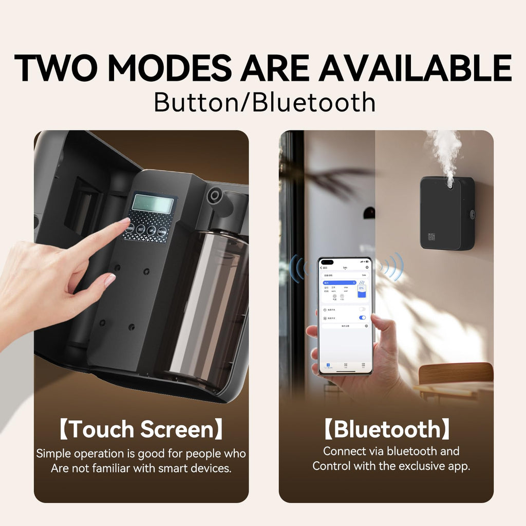 Smart Essential Oil Diffuser with Bluetooth, Waterless Scent Machine, and Large Room - Timer Function & Quiet