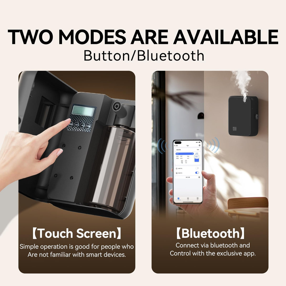 Smart Essential Oil Diffuser with Bluetooth, Waterless Scent Machine, and Large Room - Timer Function & Quiet