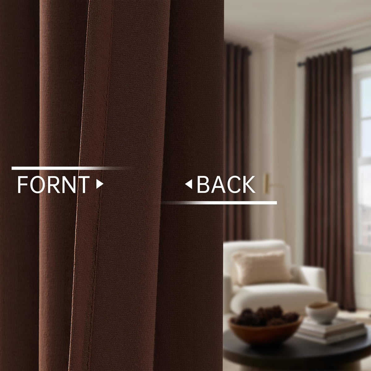 96 Inches Long Velvet Curtains Tan Luxury Elegant Vintage Room Drakening Thermal Privacy Curtains Bedroom Chocolate