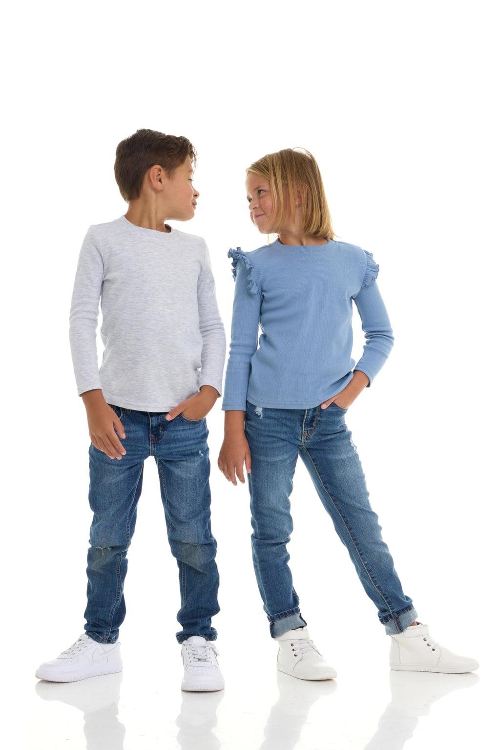 Pack Toddler Girls Ribbed Ruffle Tops - Stylish Long Sleeve Shirts for Kids -All-Day Comfort- Desert Sage, Golden