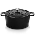 6 QT Enameled Cast Iron Dutch Oven Pot with Lid, Black
