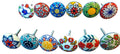 Set of 12 Hand Painted Multicolor Ceramic Knobs for Cabinets Doors