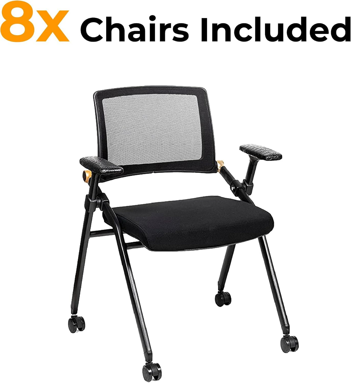Triton Foldable Poker Table with 8 Chairs and an Additional Mat- Premium Soft-Padded Armrest, Individual Cup Holders