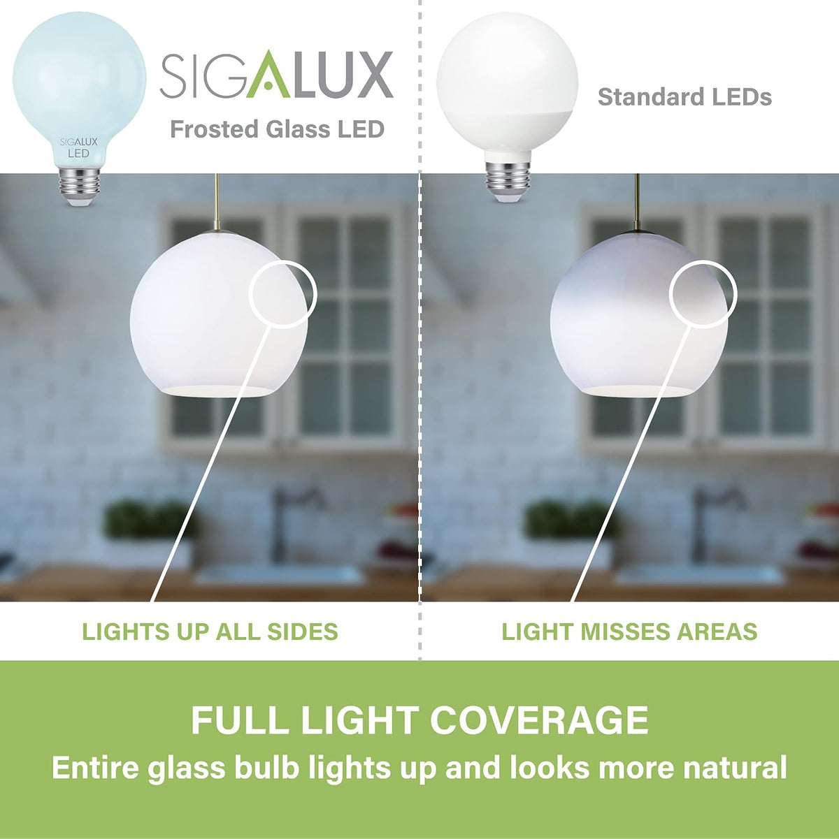G25 LED Globe Light Bulb,Dimmable Vanity Light Bulb 60W Equivalent, E26 LED Filament Frosted Glass Bulb 5000K