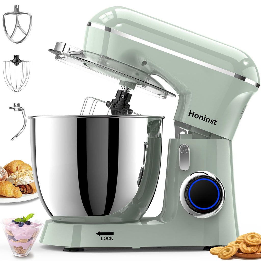 Stand Mixer, 6.5QT 10-Speed Tilt-Head 3-IN-1 Electric Food Mixer