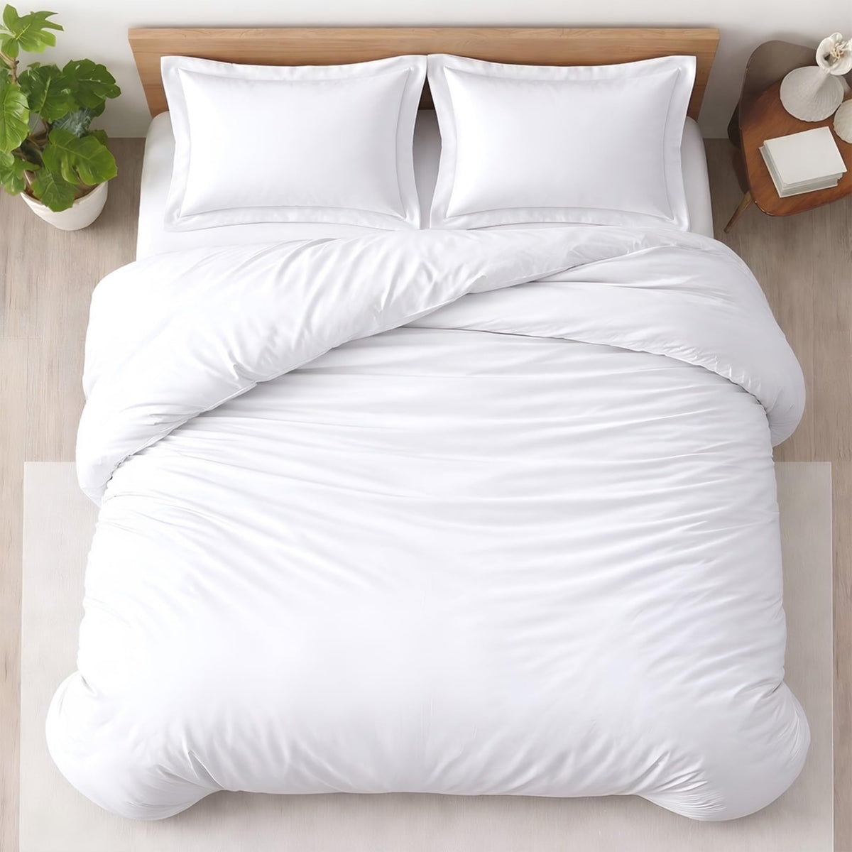 3 Pc Duvet Cover King Size Set-100% Egyptian Cotton 600 Thread Count Ultra Soft Premium Durable Comforter Cover