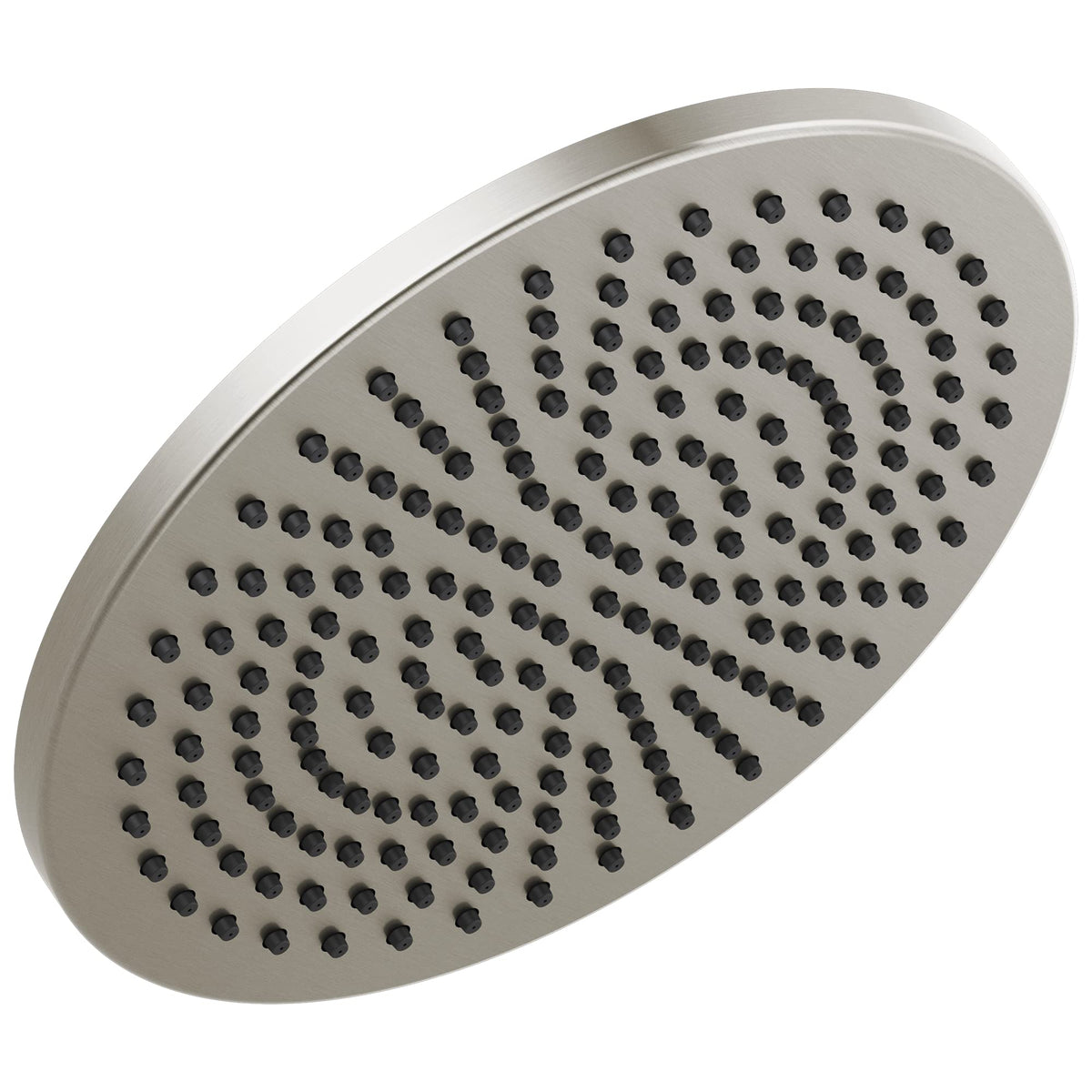 Brushed Nickel Round , 12 Inch Metal Large Shower Head Rainfall, Overhead Rain Showerhead, 2.5 GPM Flow Rate
