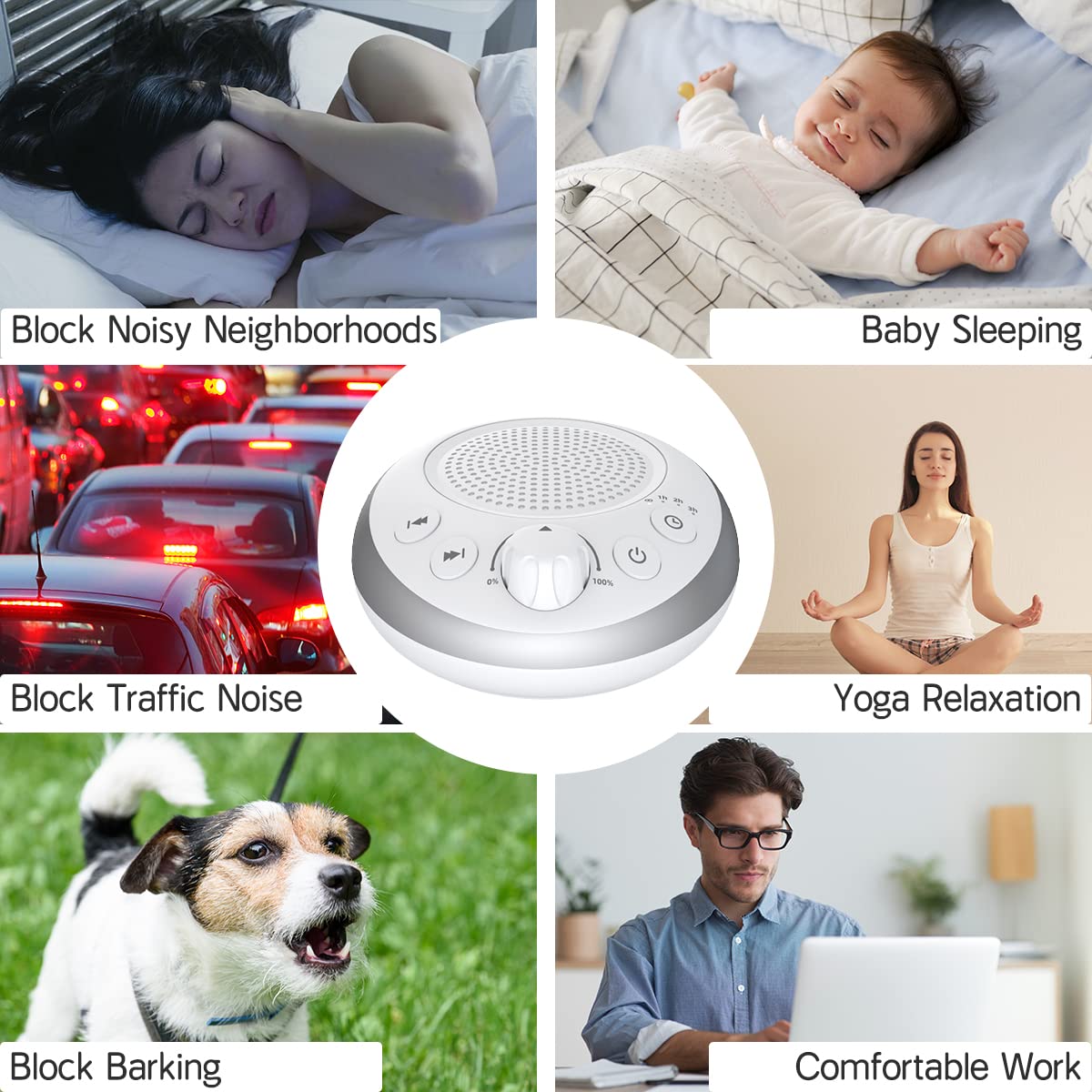 Loud Pink Noise Sound Machine White Brown Noise Sleep Machine Nostop 30 Sounds for Baby Kids Adults Sounds Machine 36-Level