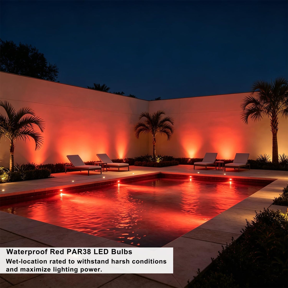 PAR38 Outdoor Flood Light Bulb Red Dimmable Waterproof 15W 120V
