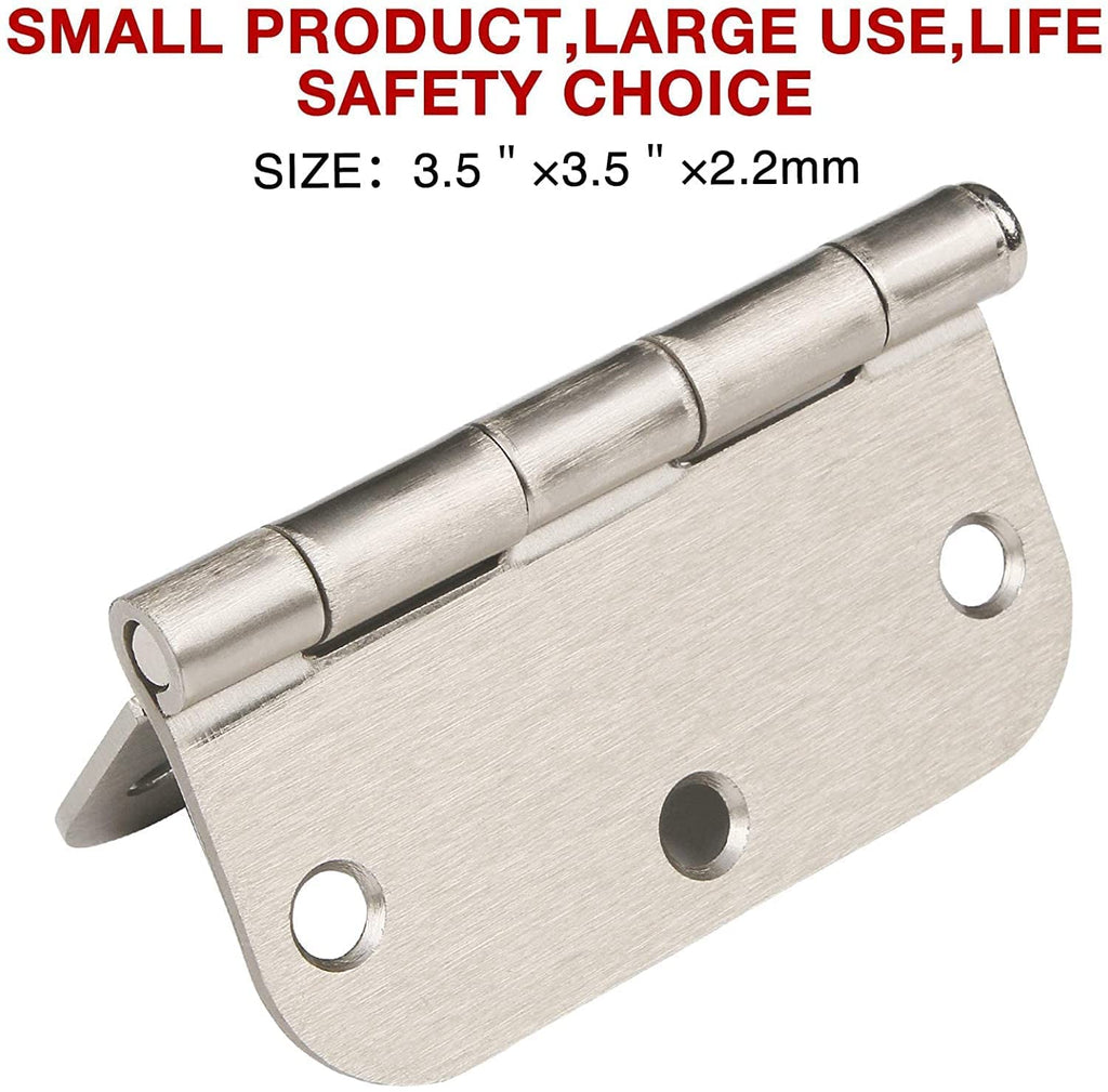 Brushed Nickel Door Hinges 3.5 Inch 30 Pack Interior with 5/8" Radius