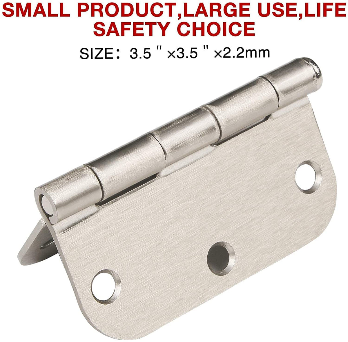Brushed Nickel Door Hinges 3.5 Inch 30 Pack Interior with 5/8" Radius