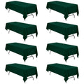 8 Pack Hunter Green Tablecloth 60x126 Inch for 8ft Rectangle Table