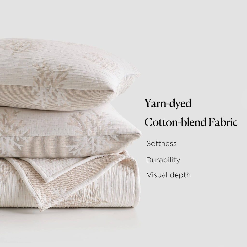 Cotton Quilt Set, Coastal Reversible Bedding, Linen