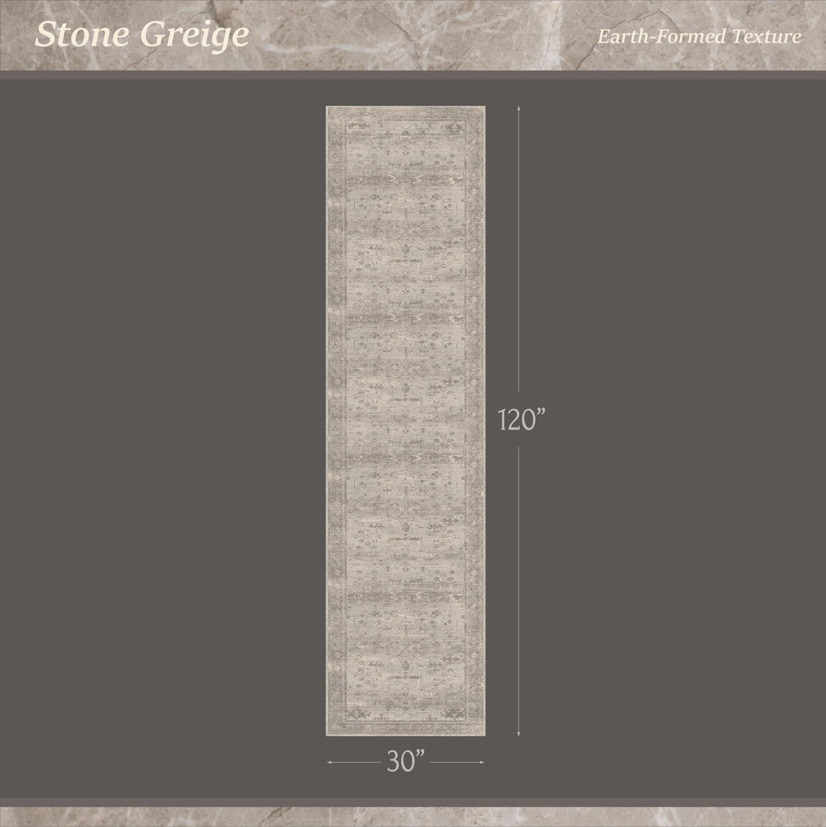 Greige Washable Long Hallway Runner Rug with Non Slip Backing, Kitchen Runner, Low Pile Area Rug, Laundry