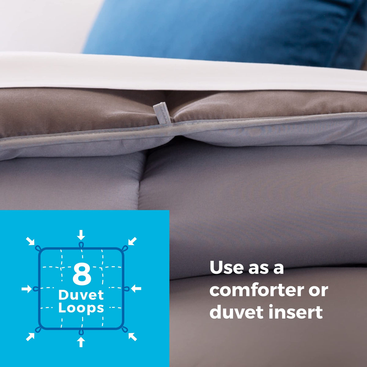 All-Season Down Alternative Comforter, Stone/Charcoal