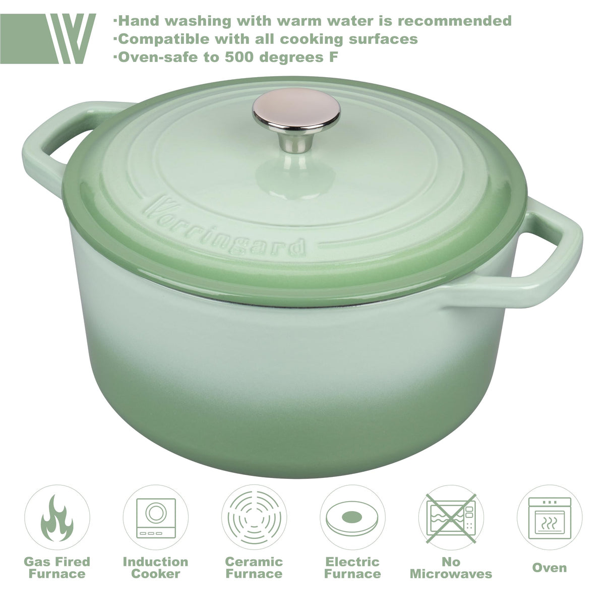 Enameled Cast Iron Dutch Oven Pot with Lid, for Bread Baking, Round Bread Oven- include Sourdough Bread Baking