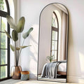 70"x26" Full Length Mirror, Large Arched Floor Mirror, Black