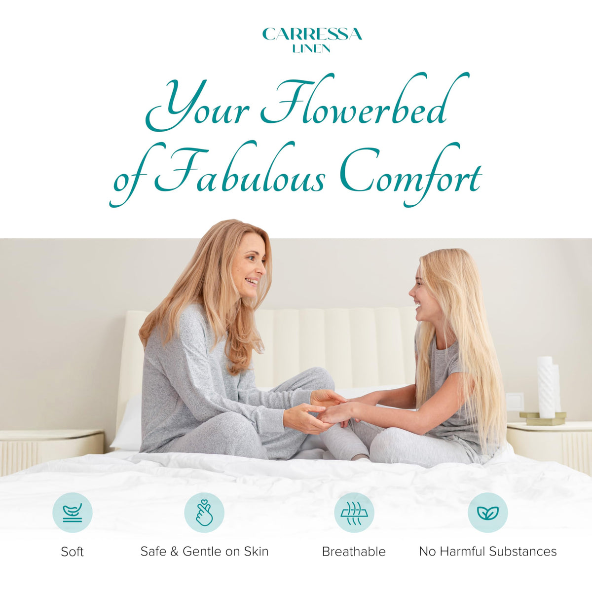 100% Egyptian Cotton Duvet Cover - 800 Series Tulips Collection 3 PC Sand, Extra Long Staple Egyptian