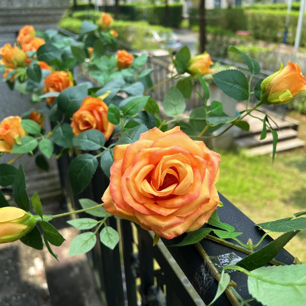 1X6FT Bendable Fake Rose Garland, Flower Garland, Artificial Flower Rose Vine