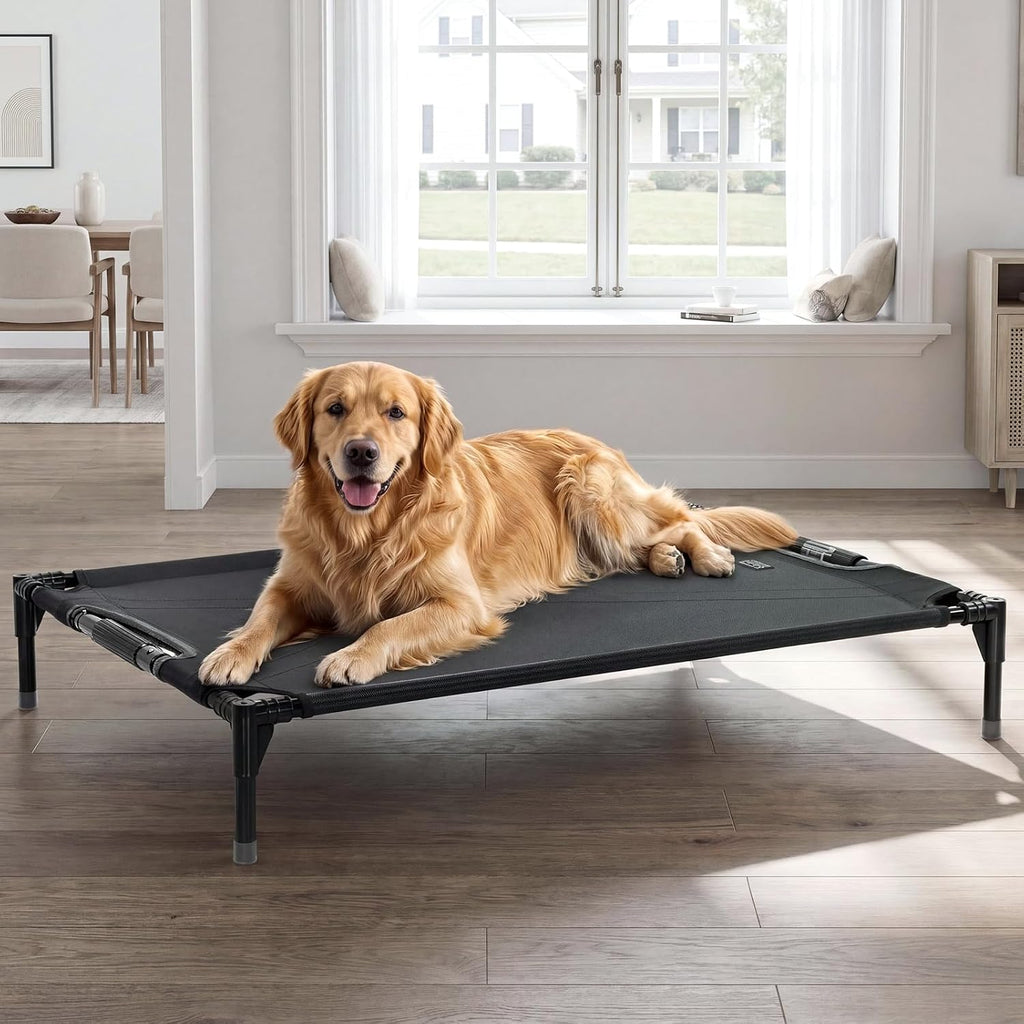 48 Inch Elevated Dog Bed for Large Dogs, Patented Anti-Sag Cot