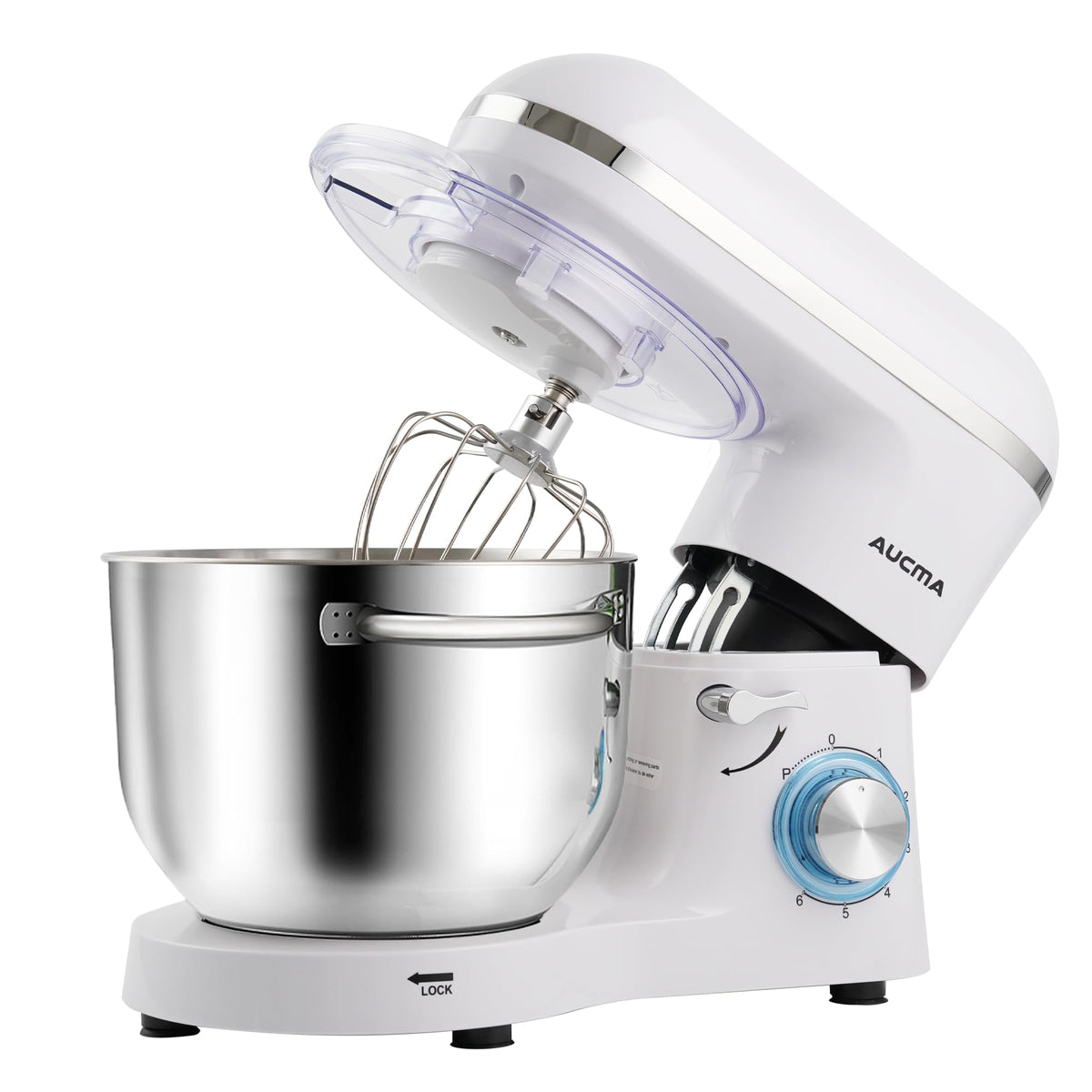 Stand Mixer,6.5-QT 660W 6-Speed Tilt-Head Food Mixer, Kitchen Electric Mixer with Dough Hook, Wire Whip & Beater