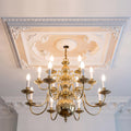 35.5 x 27.5 Inch White Ceiling Medallion, Square Rococo Palace