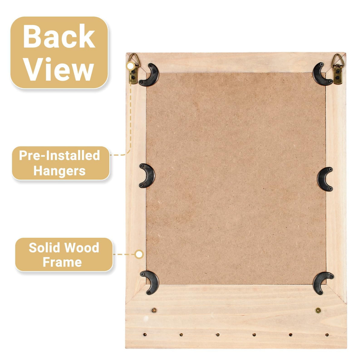 16x12 Inch Wall Mount Beaded Wood Framed Mirror with Shelf and 6 Hooks, White Decorative Entryway Mirror with Storage