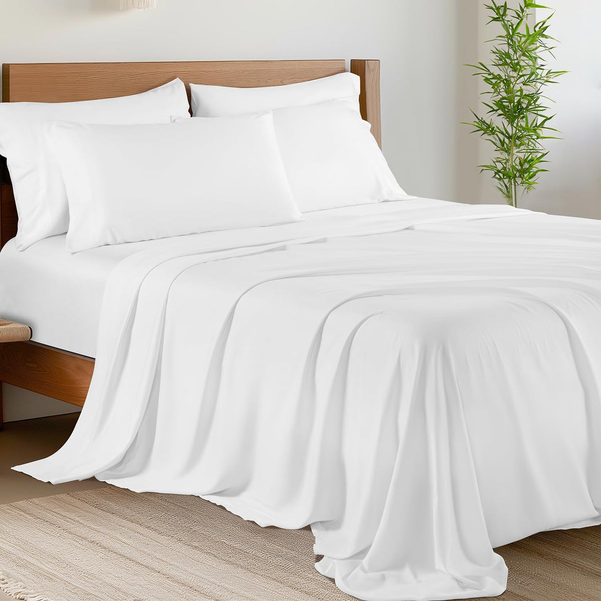 6 Piece Sheet Sets, Cooling Sheets, White