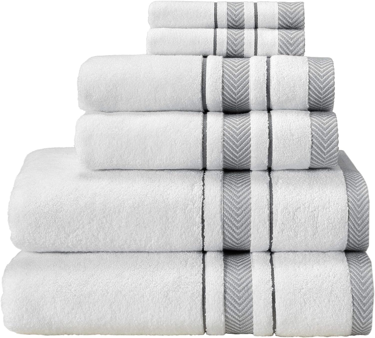 Bath Towels Set - Luxury 6-Piece Cotton Towels, Soft Absorbent & Quick Dry, 600 GSM Bath Towels Spa Quality