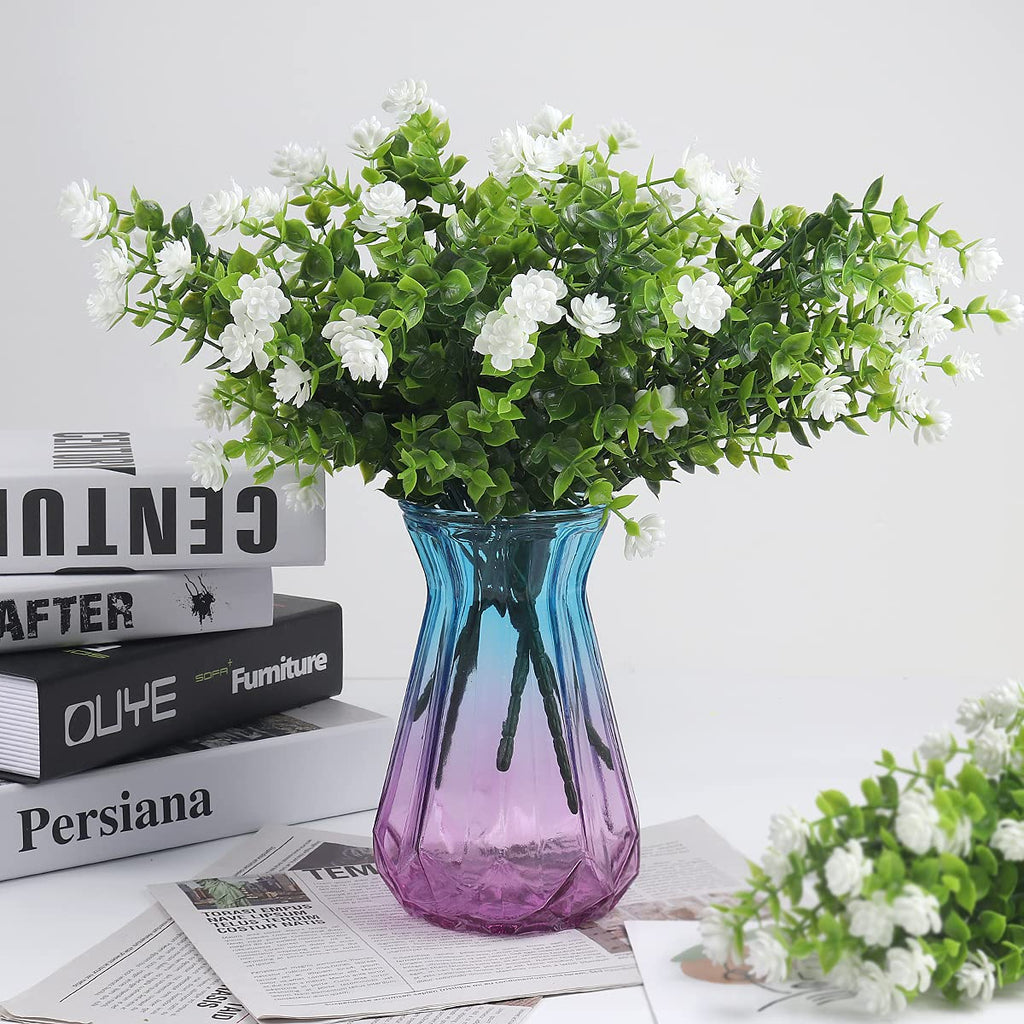 Artificial Flowers, Fake Boxwood Outdoor UV Resistant Plants, 8 Packs