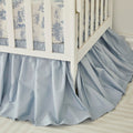 Boho Bohemian Girl Boy Baby Nursery Crib Bed Skirt Dust Ruffle - Neutral Solid Color Light Blue Farmhouse Chic 100%