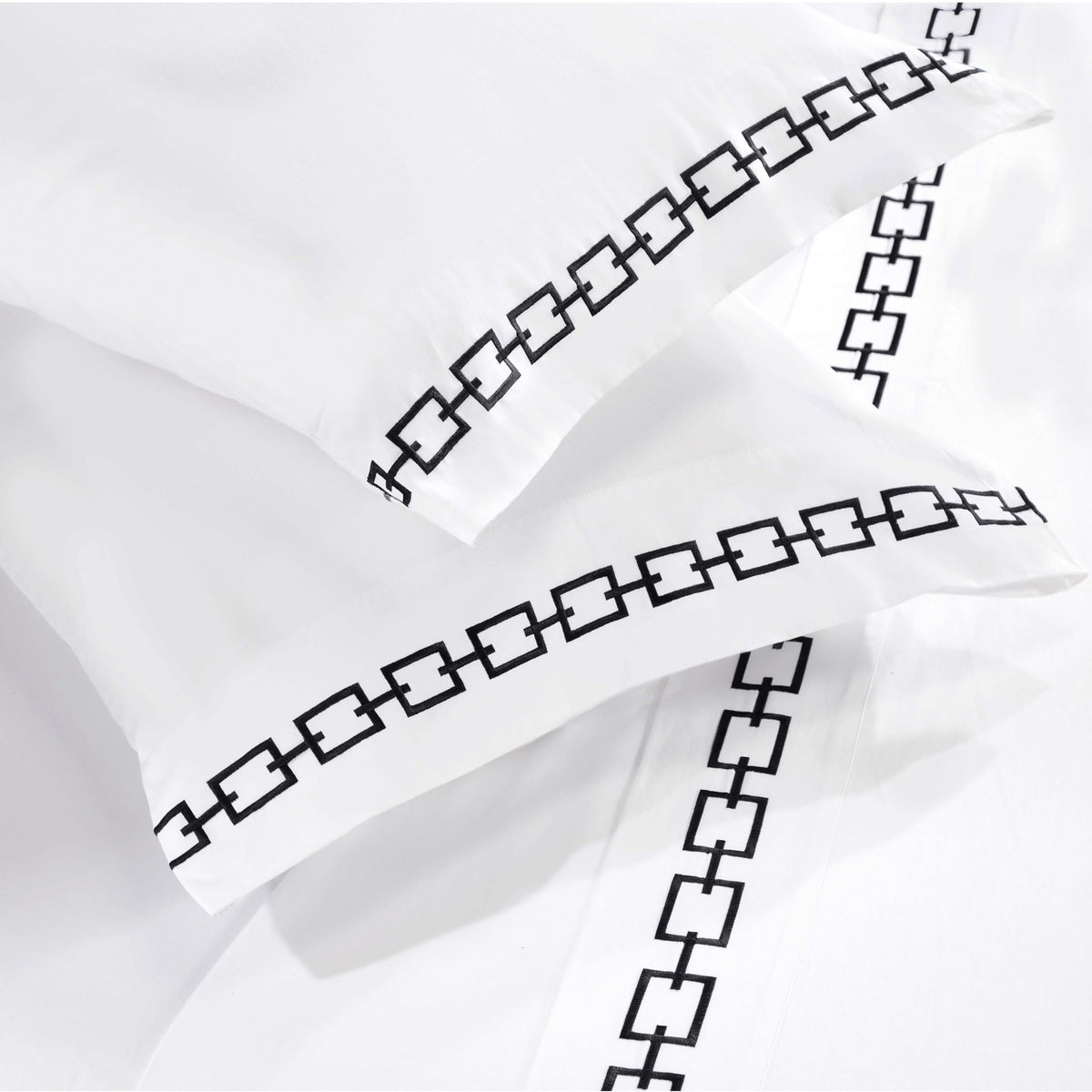 Embroidered Cotton Bed Sheet Set, 1 Elastic Deep Pocket Fitted Sheet, 1 Flat Sheet, 1 Pillowcase, Daily Soft Sheets