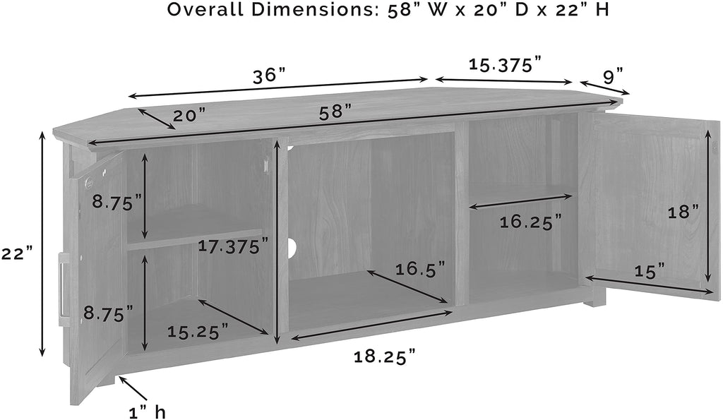 Camden Corner Fireplace TV Stand Fits 65"+ TVs