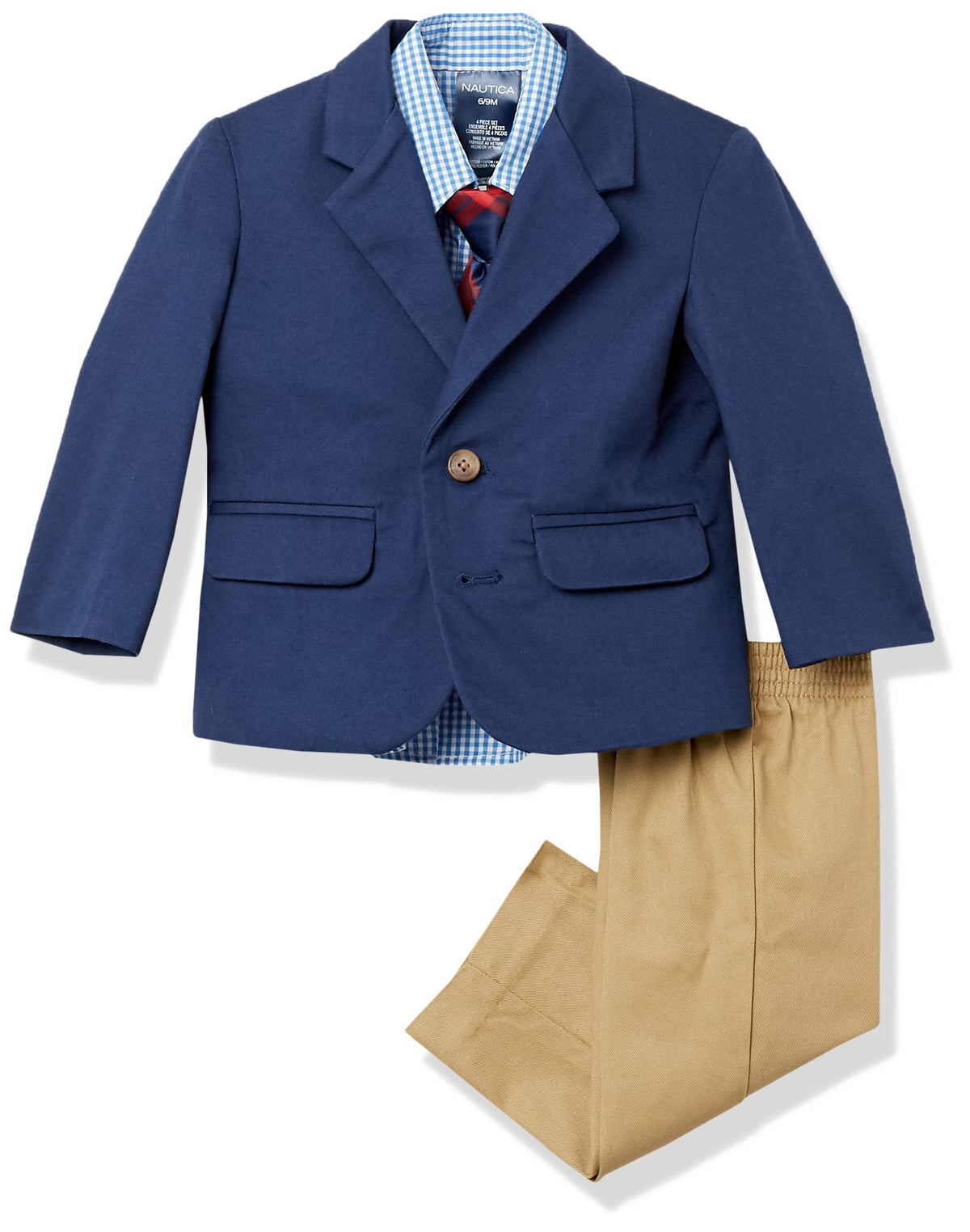 Baby Boy's Piece Suit Set with Dress Shirt, Tie, Jacket, and Pants Suit, Navy