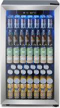 Mini Fridge 130 Can Beverage Refrigerator Cooler, 3.2 Cu.Ft Drink Fridge forSoda Wine Beer