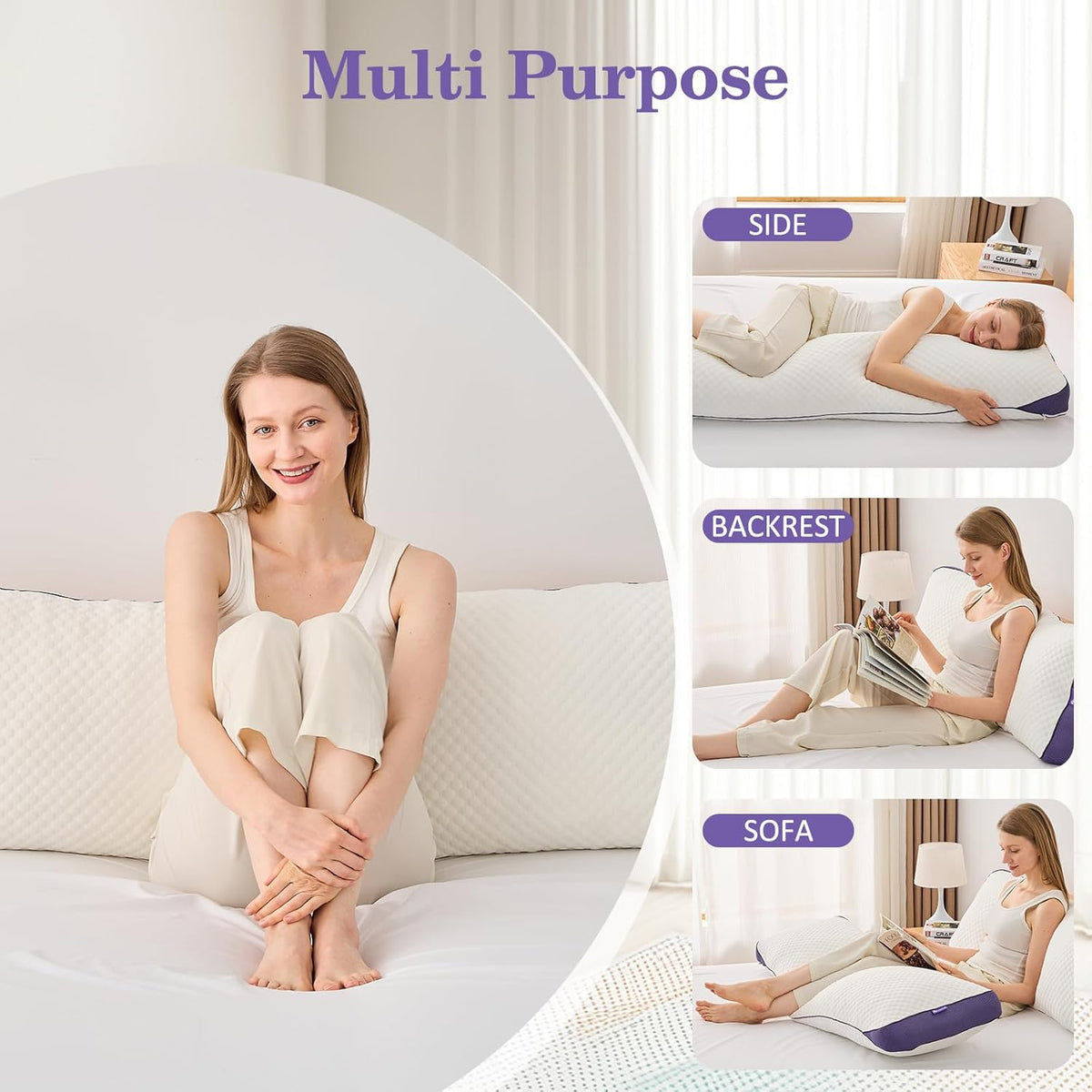 Cooling Adjustable Shredded Memory Foam Body Pillow, 20x52, 1 Pack | Adjustable fill and a cooling washable cover