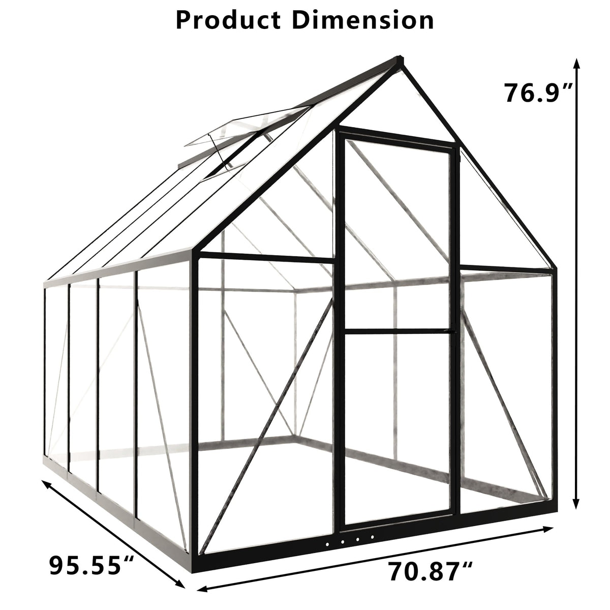 Greenhouses for Outdoors, 8x6 FT Heavy Duty Polycarbonate Greenhouse Panels, Outside Mini Garden House Kit for