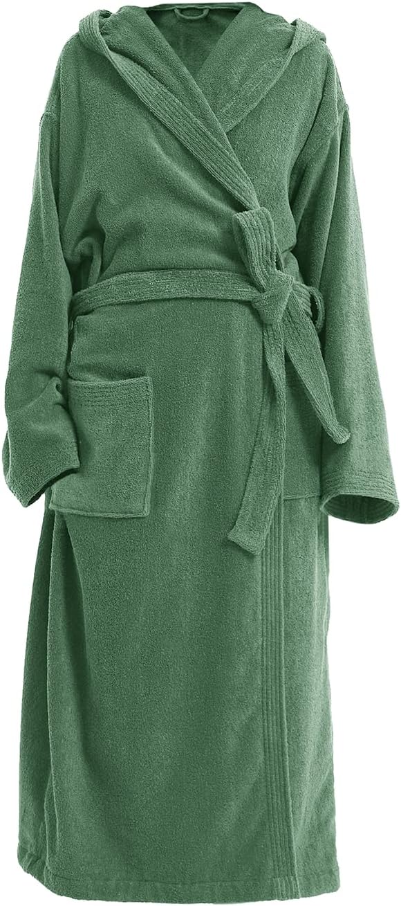 Mens Robe with Hood, Plush Cotton Bathrobe,Soft Terrey Cloth Bath robe, Absorbent Hooded Robe for Shower Spa