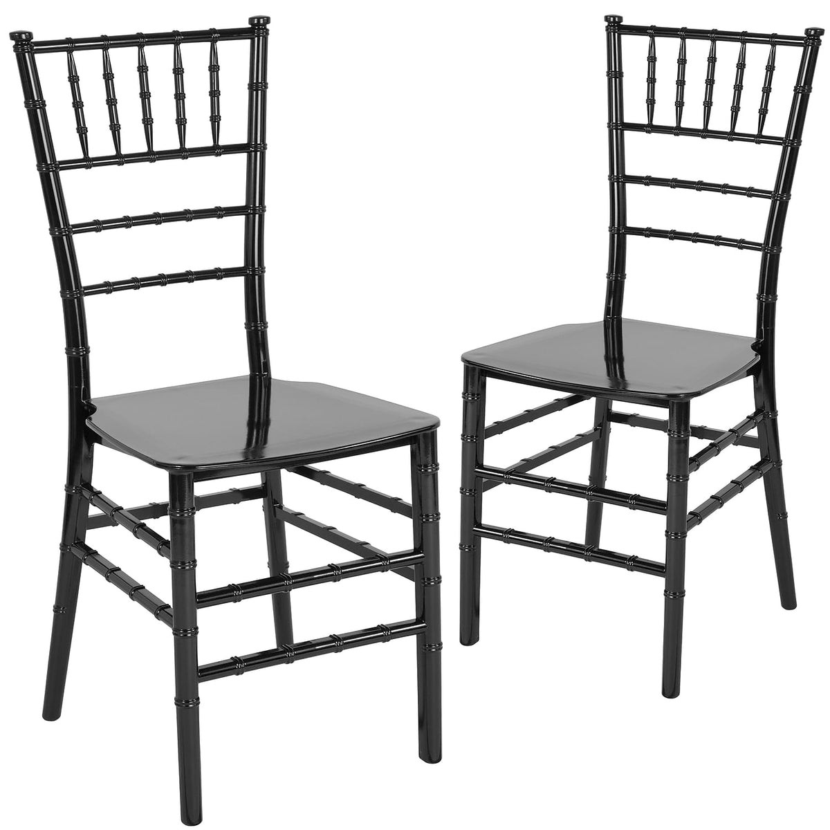 Hercules Stacking Resin Chiavari Chair, Mahogany, 2-Pack