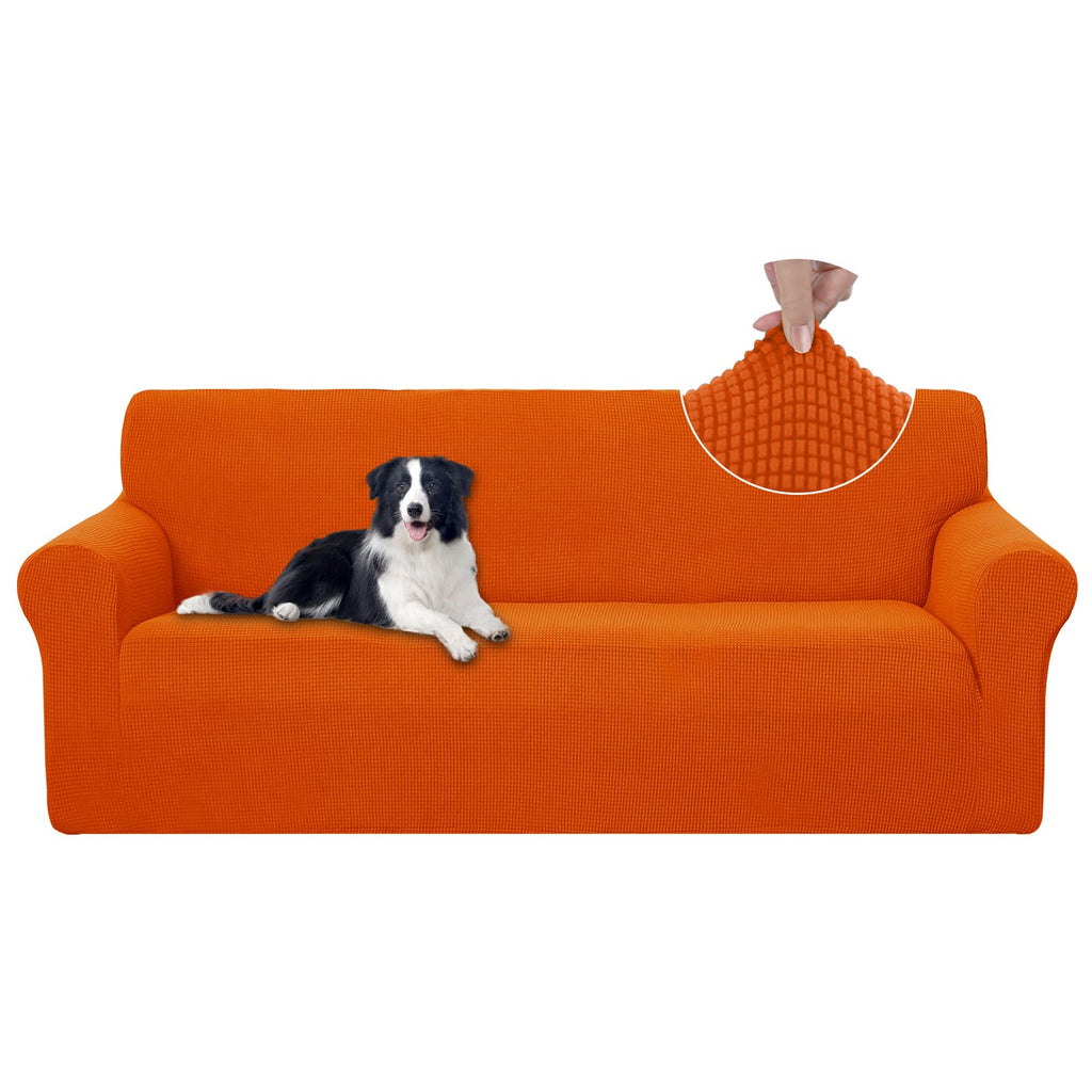 Stretch Couch Cover Slipcover for 3 Cushion Sofa, Orange