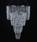 4 Tiers Large Wedding Chandelier, Faux Crystal Iridescent Beaded Swag Chandelier, 24" Wide 36" Long, Great idea for