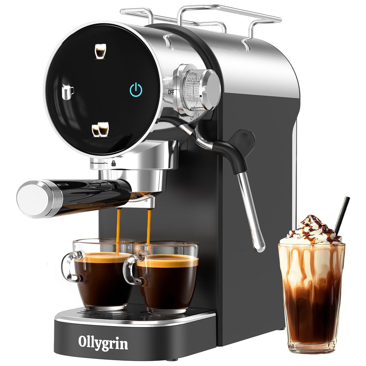 20 Bar Espresso Machine, Semi-Automatic Espresso Machine with Milk Frother, Compact Espresso Maker with Removable