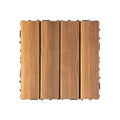 36 PCS Hardwood Interlocking Patio Deck Tiles, 12"×12" Waterproof Anti-Slip Wood Floor Tiles, Easy Snap Together