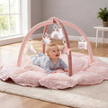 In-1 Thick Plush Baby Play Gym Mat, Tummy Time Mat with 6 Sensory Toys, Baby Play Mat, Convertible Baby Gym