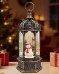 Large Snowman Snow Globe, Cardinal Christmas Tree, Lighted Snow Globes Lantern, Musical&LED Lights, 8 Classic Songs